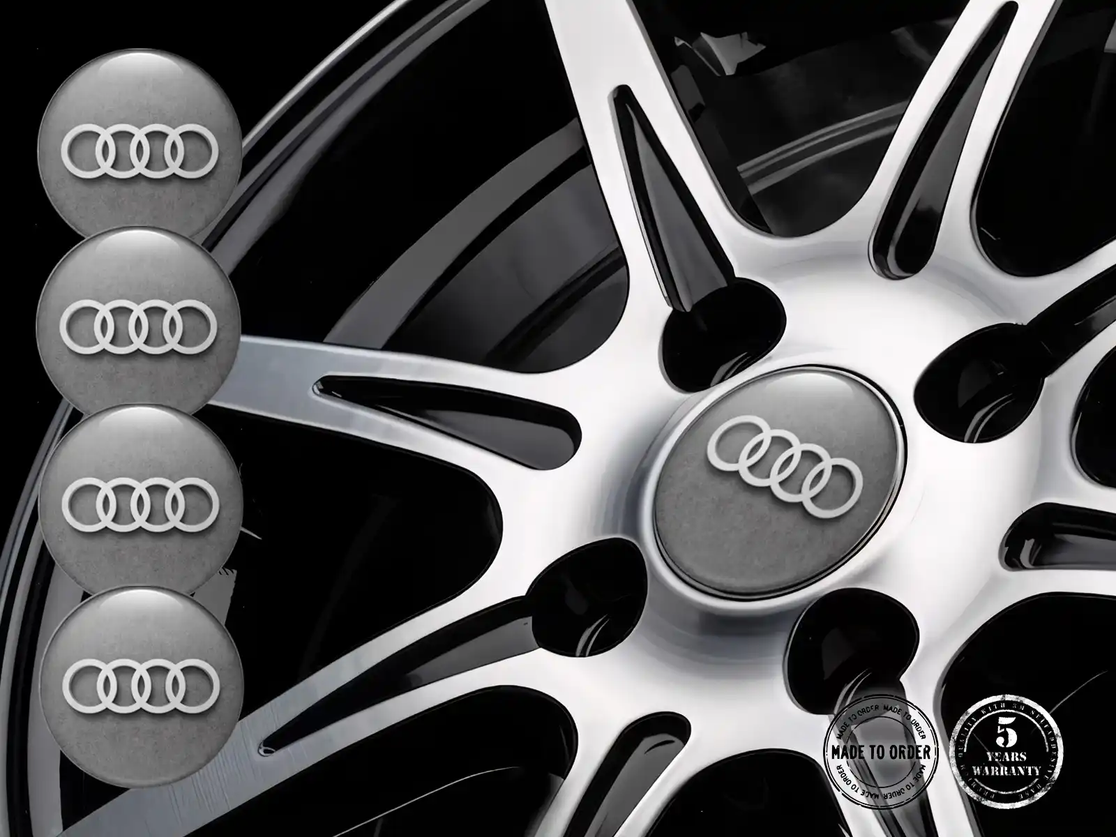 Audi Emblema Bombado Versión Pegatina de Aro Auto